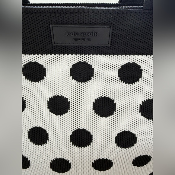 NWT • Kate Spade x Target Poka Dot Black & White Knit Crossbody Bag - Picture 6 of 16
